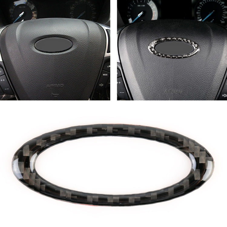 Car Carbon Fiber Steering Wheel Frame Decorative Sticker for Ford New Mondeo 2013-2019, Steering Wheel Frame