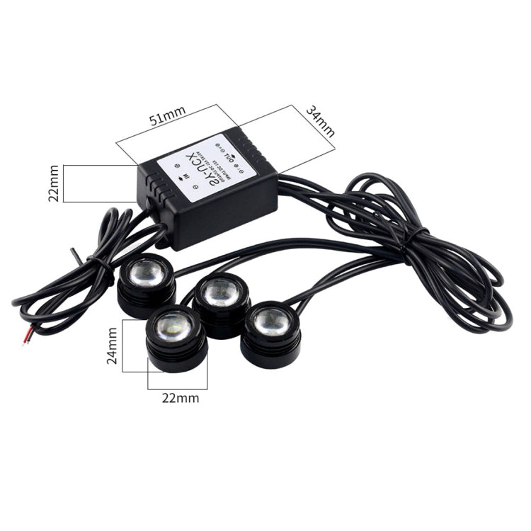 4x1.5W Car LED Reversing Light with Wireless Remote Control, 4x1.5W