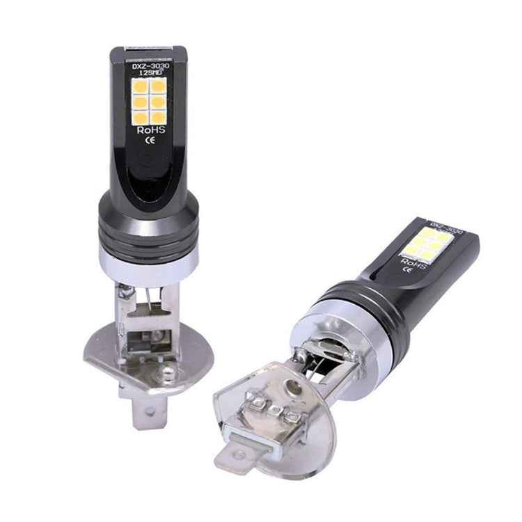 2 PCS H1 DC12V-24V / 12W / 3000K / 800LM 12LEDs SMD-3030 Car LED Fog Light