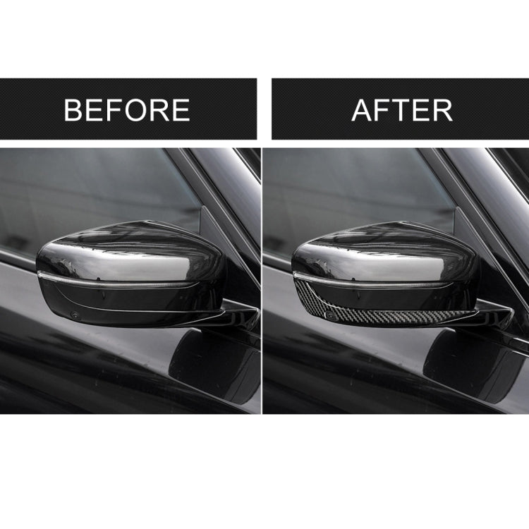 2 PCS Car Carbon Fiber Rearview Mirror Bumper Strip Decorative Sticker for BMW G30 (2018-2019) / G11 (2016-2019), Right Drive with Camera, Rearview Mirror Right Drive with Camera