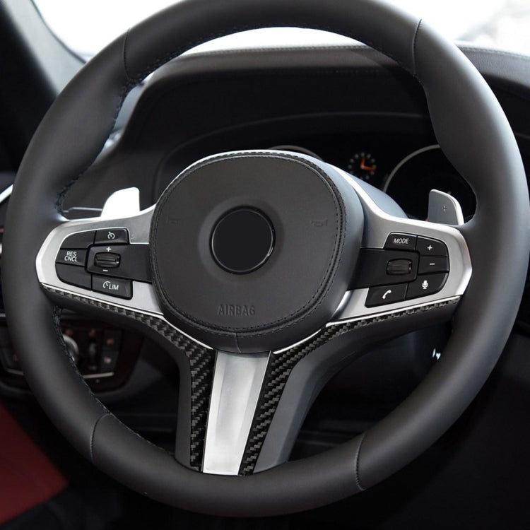 Car Carbon Fiber Steering Wheel Lower Panel Decorative Sticker for BMW G30(2018-2020) / G01(2018-2020) / G02(2019-2020), Steering Wheel Lower Panel