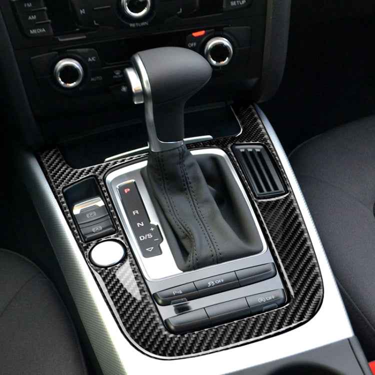 Car Carbon Fiber Gear Position Panel Decorative Sticker for Audi 2010-2018 Q5 / 2009-2016 A4L / 2009-2016 A5, Left Drive, Gear Position (B)