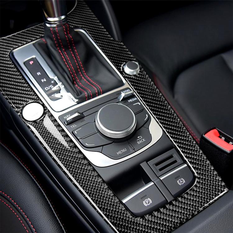 Car Carbon Fiber Gear Position Panel Decorative Sticker for Audi 2014-2017 A3, Left Drive, Gear Position For A3