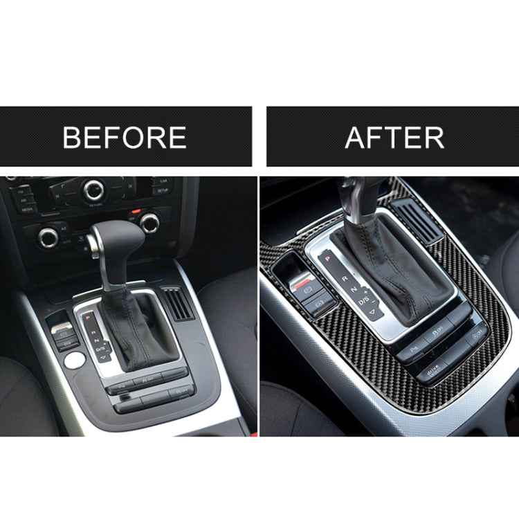 Car Carbon Fiber Gear Position Panel Decorative Sticker for Audi 2010-2018 Q5 / 2009-2016 A4L / 2009-2016 A5, Gear Position For A5
