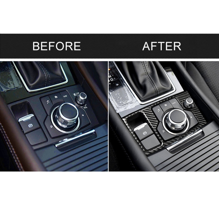 Car Carbon Fiber Left Drive Multimedia Frame B Decorative Sticker for Mazda Axela 2017-2018, Left Drive Multimedia Frame B