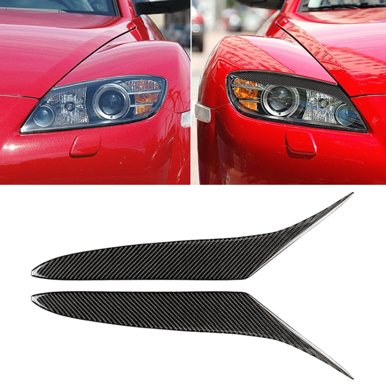 Car Carbon Fiber Light Eyebrow for Mazda RX-8 Coupe 2004-2008, For Mazda RX-8