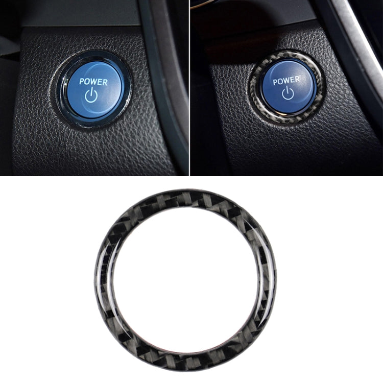 Car Carbon Fiber One-button Start Decorative Sticker for Toyota Eighth Generation Camry 2018-2019, One-button Start
