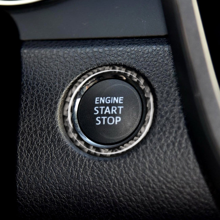 Car Carbon Fiber One-button Start Decorative Sticker for Toyota Eighth Generation Camry 2018-2019, One-button Start