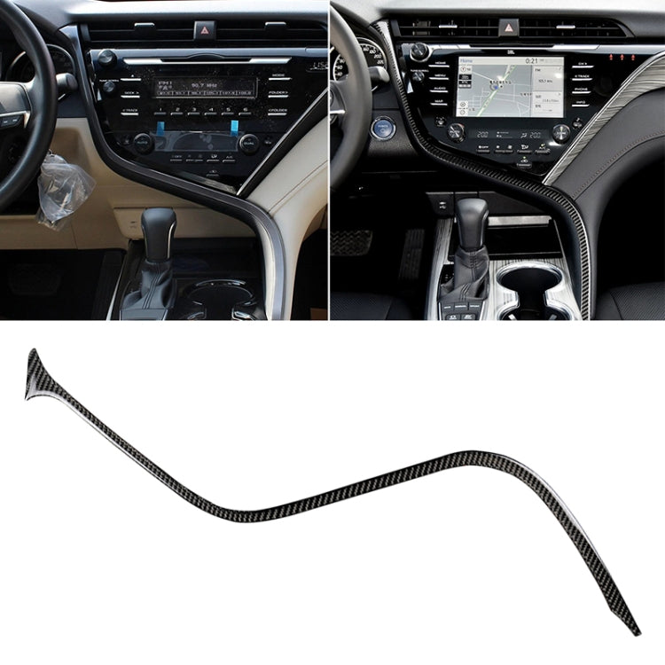 Car Carbon Fiber Central Control S Strip Decorative Sticker for Toyota Eighth Generation Camry 2018-2019, Left Drive, Central Control S Strip