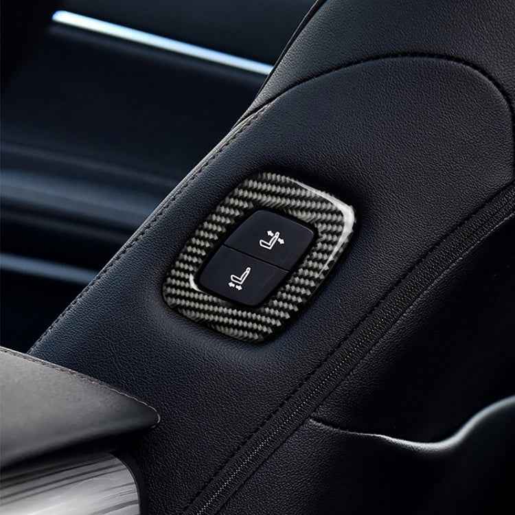 Car Carbon Fiber Seat Adjustment Decorative Sticker for Toyota Eighth Generation Camry 2018-2019, Left Drive