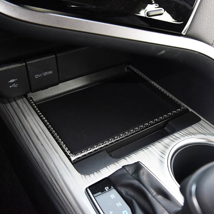 Car Carbon Fiber Storage Box U Shape Frame Decorative Sticker for Toyota Eighth Generation Camry 2018-2019, Storage Box U Shape Frame