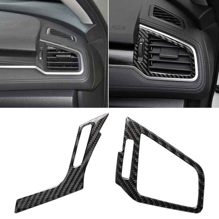 Car Carbon Fiber Right and Left Air Outlet Decorative Sticker for Honda Tenth Generation Civic 2016-2019, Left Drive