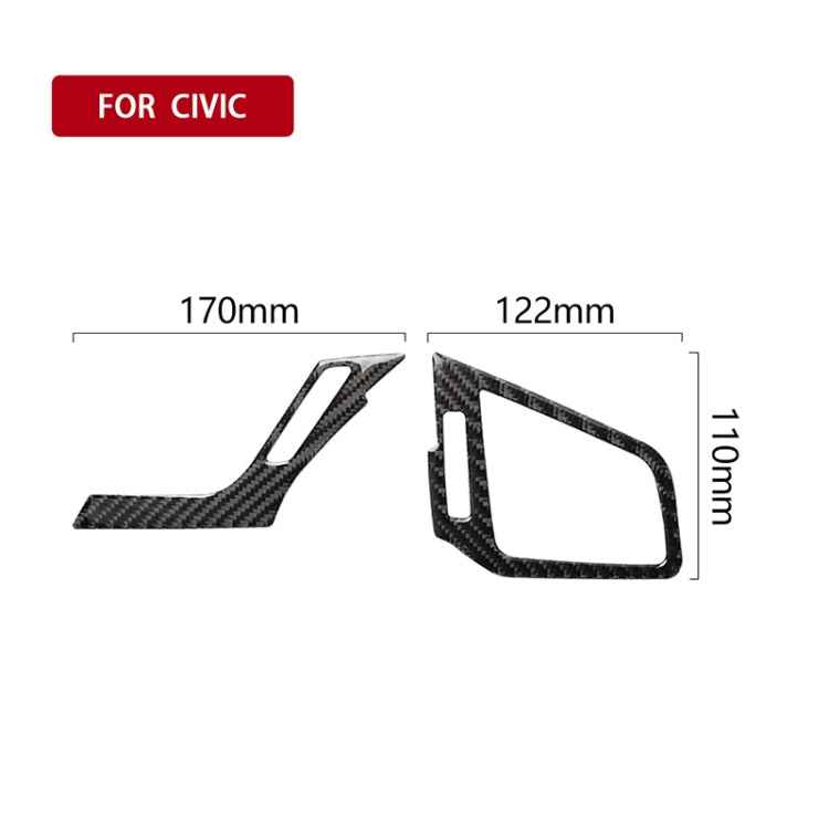 Car Carbon Fiber Right and Left Air Outlet Decorative Sticker for Honda Tenth Generation Civic 2016-2019, Left Drive