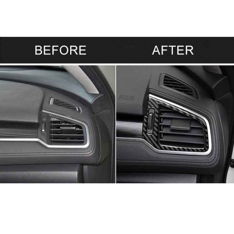 Car Carbon Fiber Right and Left Air Outlet Decorative Sticker for Honda Tenth Generation Civic 2016-2019, Left Drive