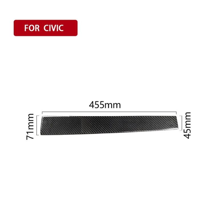Car Carbon Fiber Central Control Decorative Sticker for Honda Tenth Generation Civic 2016-2019, Central Control