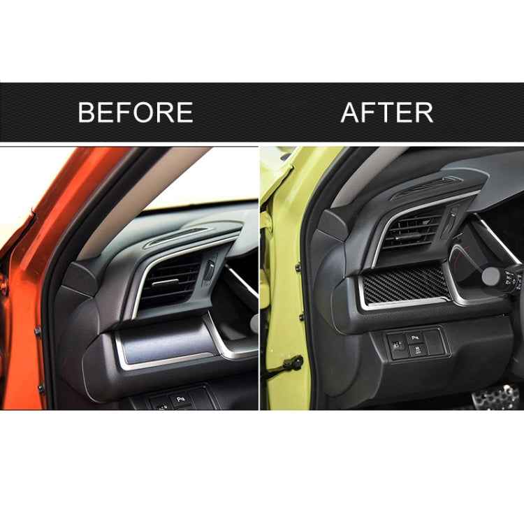 Car Carbon Fiber Central Control Left Stripe Decorative Sticker for Honda Tenth Generation Civic 2016-2019, Left Drive