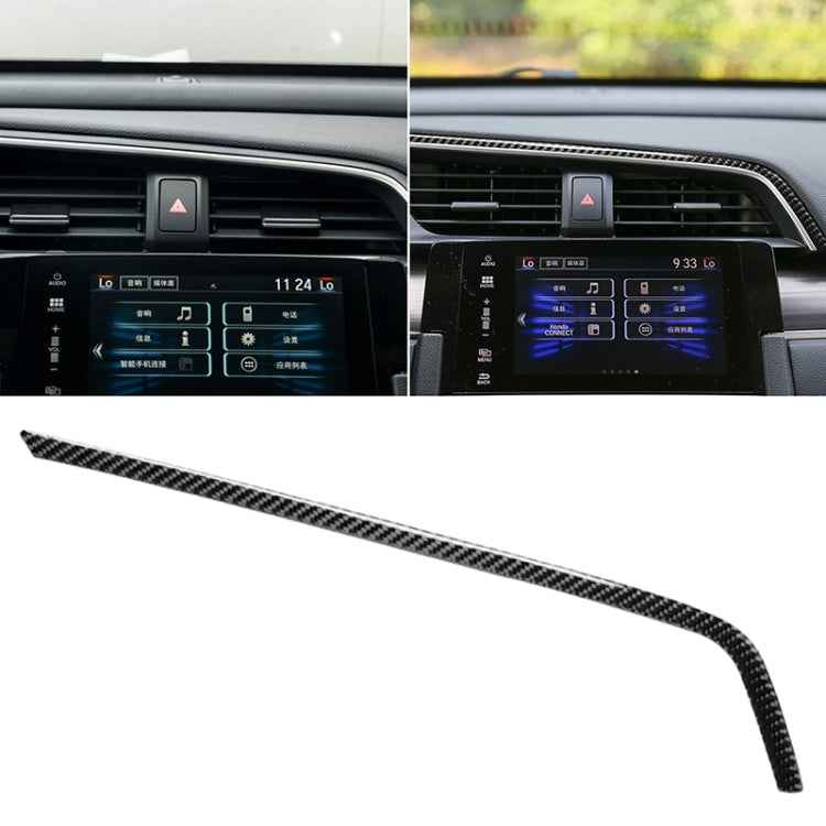 Car Carbon Fiber Central Control Air Outlet Upper Decorative Sticker for Honda Tenth Generation Civic 2016-2019, Left Drive
