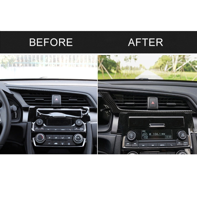 Car Carbon Fiber Central Control Air Outlet Below Decorative Sticker for Honda Tenth Generation Civic 2016-2019, Left Drive, Central Control Air Outlet Below