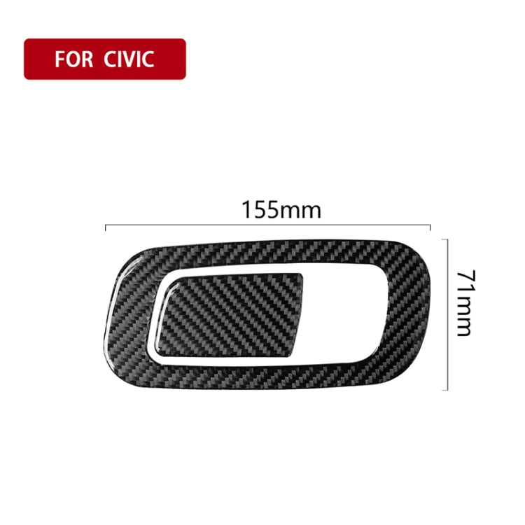 Car Carbon Fiber Storage Box Switch Decorative Sticker for Honda Tenth Generation Civic 2016-2019, Left Drive, Storage Box Switch