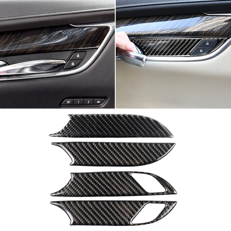 Car Carbon Fiber Door Inner Handle Wrist Panel Decorative Sticker for Cadillac XT5 2016-2017, Door Inner Handle Wrist