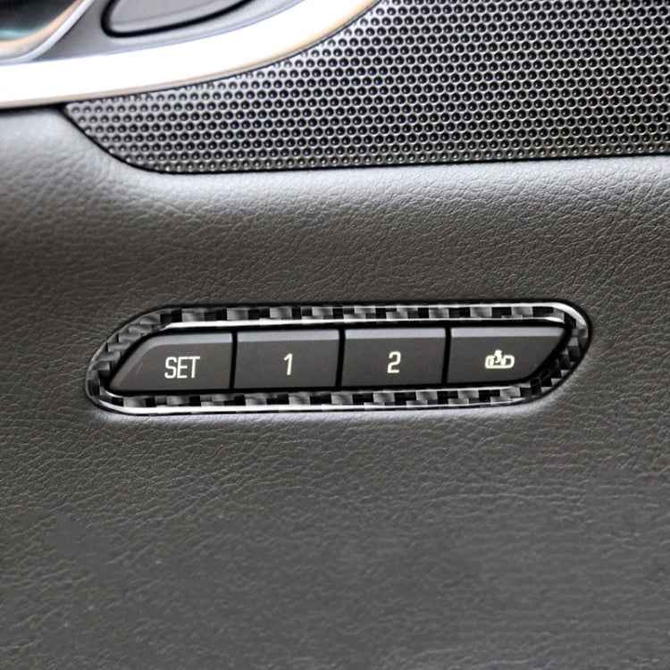 Car Carbon Fiber Seat Memory Adjustment Decorative Sticker for Cadillac XT5 2016-2017, Left Drive