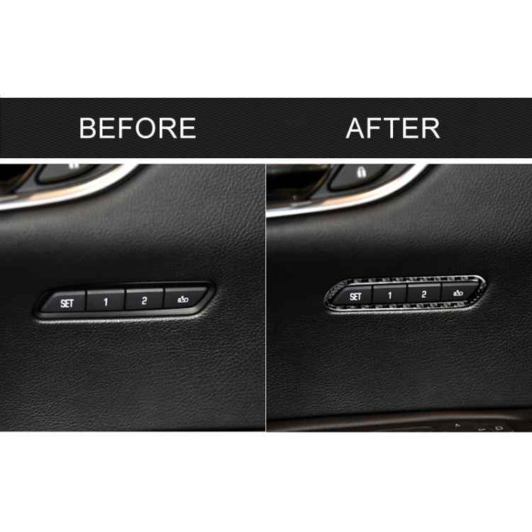 Car Carbon Fiber Seat Memory Adjustment Decorative Sticker for Cadillac XT5 2016-2017, Left Drive