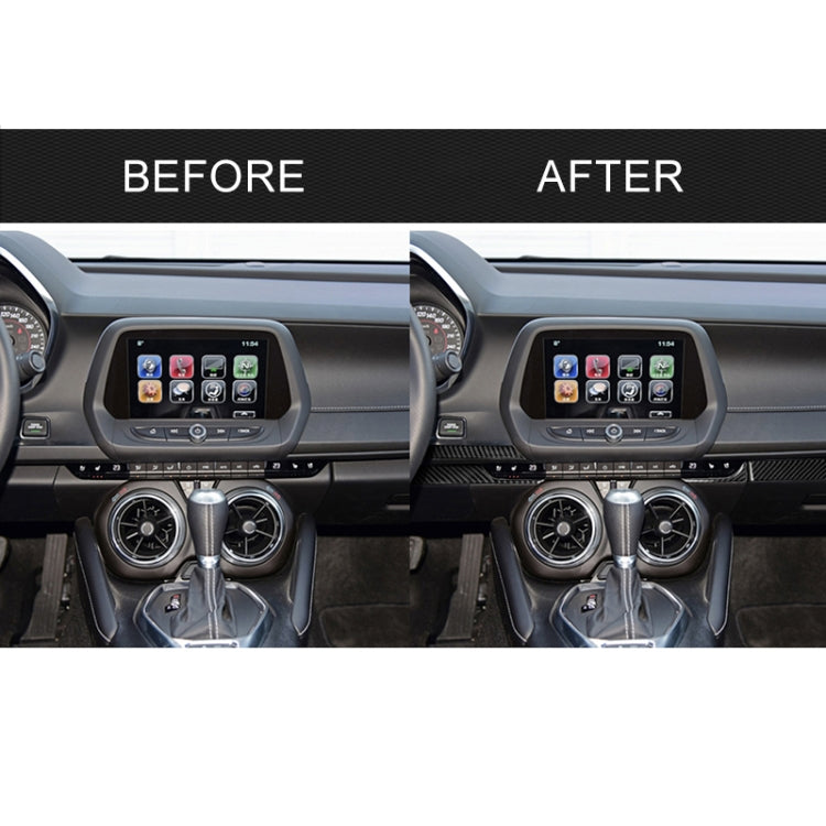 5 in 1 Car Carbon Fiber Central Console Decorative Sticker for Chevrolet Camaro 2017-2019, Left Drive, Central Console