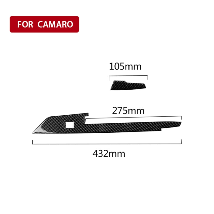 2 in 1 Car Carbon Fiber Central Control Stripe Decorative Sticker for Chevrolet Camaro 2017-2019, Central Control Stripe