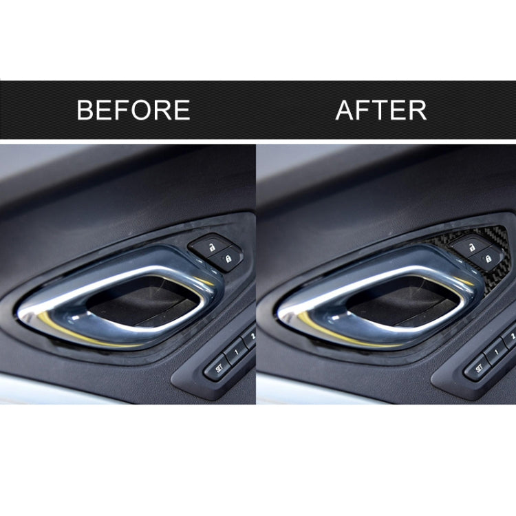 2 PCS Car Carbon Fiber Inner Door Lock Decorative Sticker for Chevrolet Camaro 2017-2019, Inner Door Lock