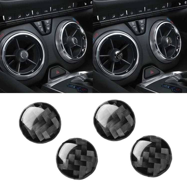 4 PCS Car Carbon Fiber Air Outlet Decorative Sticker for Chevrolet Camaro 2017-2019, Air Outlet