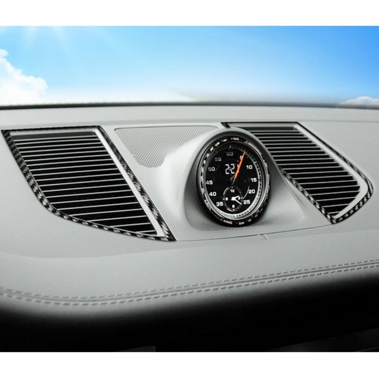 2 PCS Carbon Fiber Car Instrument Air Outlet Panel Decorative Sticker for Porsche Macan, Instrument Air Outlet