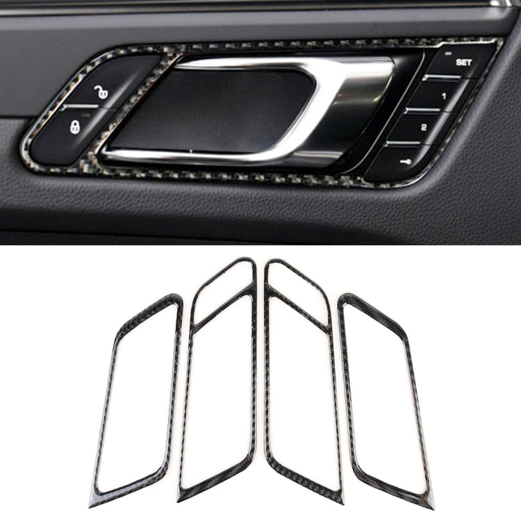 4 PCS Carbon Fiber Car Door Handle Frame Decorative Sticker for Porsche Macan, Door Handle Frame