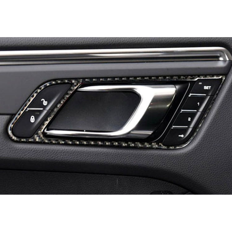 4 PCS Carbon Fiber Car Door Handle Frame Decorative Sticker for Porsche Macan, Door Handle Frame