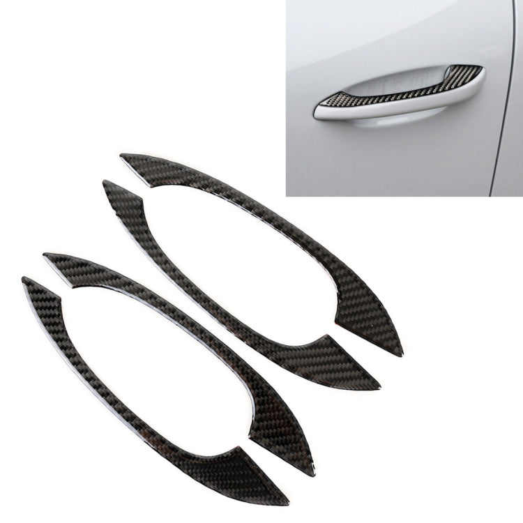 4 PCS Carbon Fiber Car Outside Door Handle Decorative Sticker for Porsche Macan, Outside Door Handle