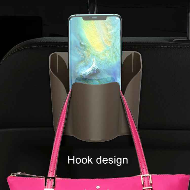 Car Back Seat Hook Trash Rubbish Garbage Can Mobile Phone Holder Storage Box