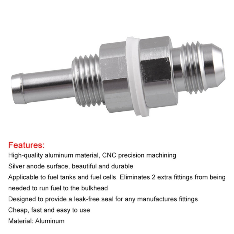 AN6-5/16 Male Flare Bulkhead Hose Barb for Fuel Tank and Fuel Cell, AN6-5/16