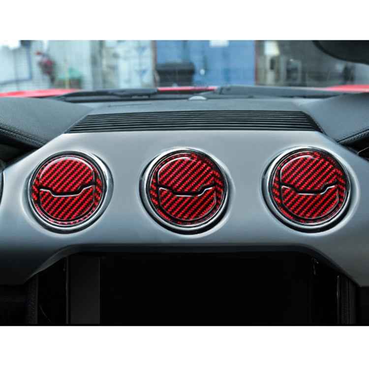 9 in 1 Car Carbon Fiber Central Air Outlet Frame Decorative Sticker for Ford Mustang 2015-2020