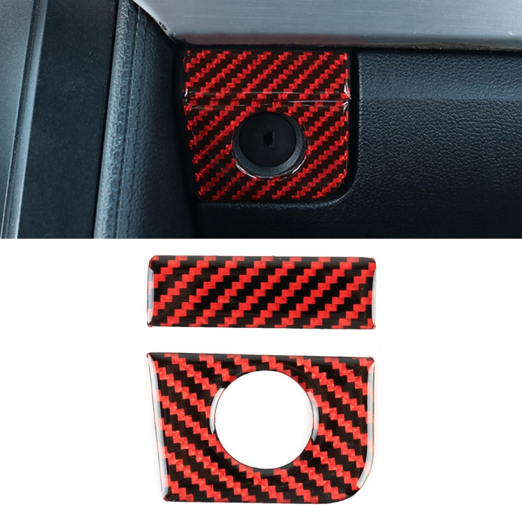 2 in 1 Car Carbon Fiber Vice Driving Seat Storage Box Button Decorative Sticker for Ford Mustang 2015-2020, Vice Driving Seat Storage Box Button