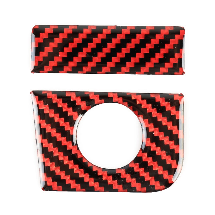 2 in 1 Car Carbon Fiber Vice Driving Seat Storage Box Button Decorative Sticker for Ford Mustang 2015-2020, Vice Driving Seat Storage Box Button