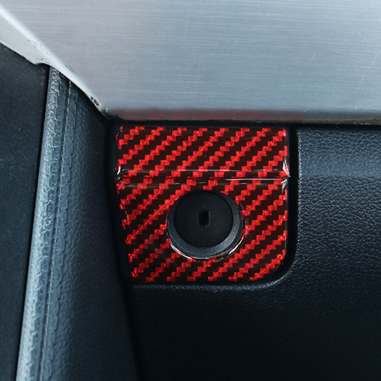 2 in 1 Car Carbon Fiber Vice Driving Seat Storage Box Button Decorative Sticker for Ford Mustang 2015-2020, Vice Driving Seat Storage Box Button
