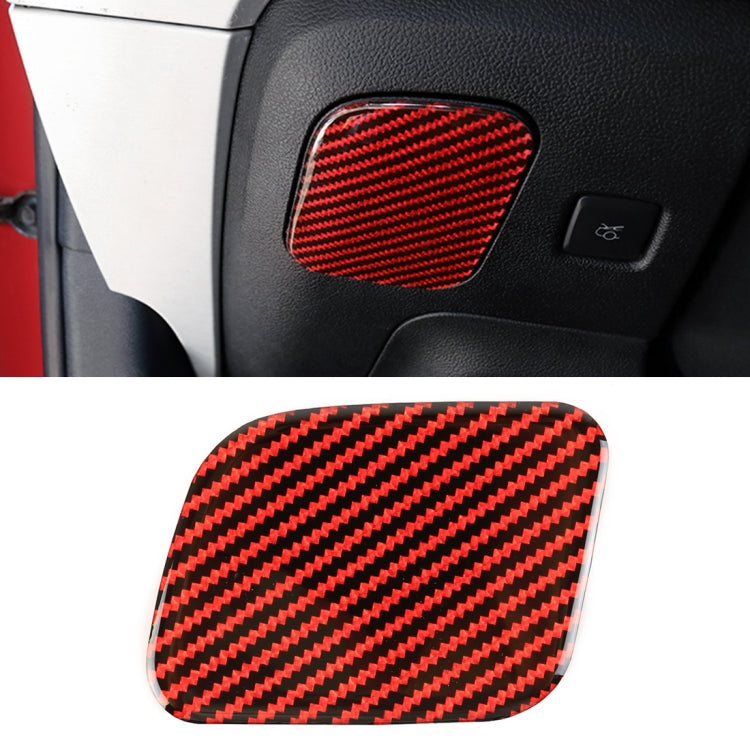 Car Carbon Fiber Main Driving Seat Storage Box Decorative Sticker for Ford Mustang 2015-2020, Main Driving Seat Storage Box