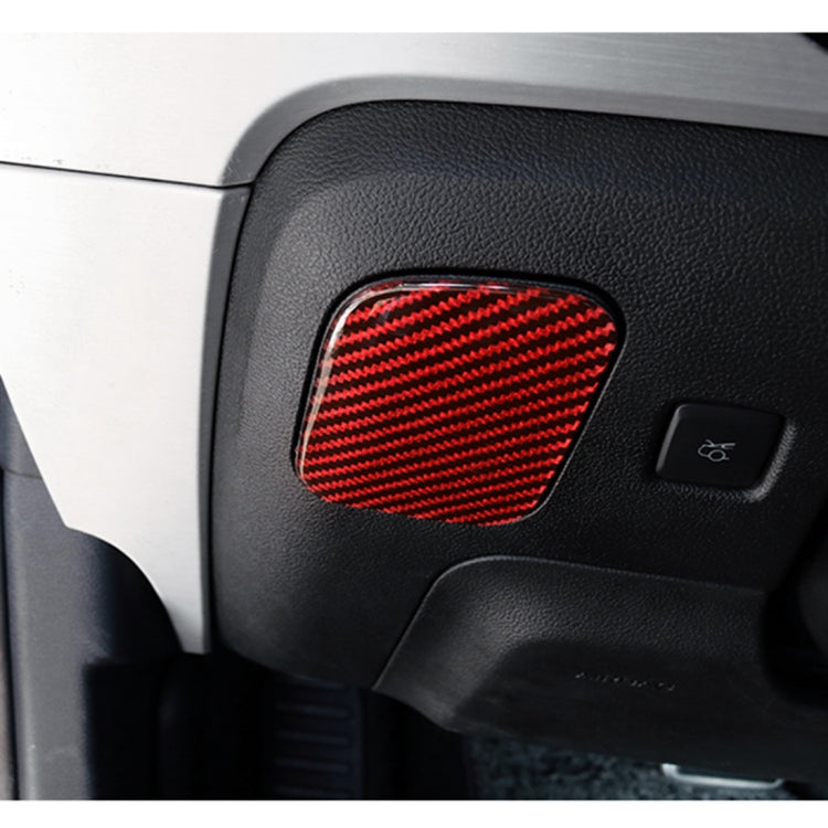 Car Carbon Fiber Main Driving Seat Storage Box Decorative Sticker for Ford Mustang 2015-2020, Main Driving Seat Storage Box