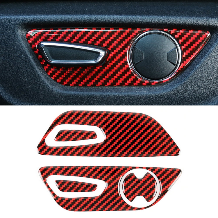 5 in 1 Car Carbon Fiber Seat Adjustment Button Decorative Sticker for Ford Mustang 2015-2020, Seat Adjustment Button