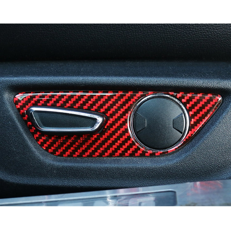 5 in 1 Car Carbon Fiber Seat Adjustment Button Decorative Sticker for Ford Mustang 2015-2020, Seat Adjustment Button