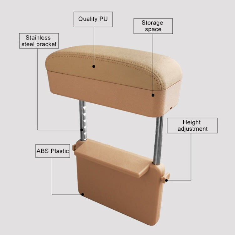 Universal Car PU Leather Wrapped Armrest Box Cushion Car Armrest Box Mat with Storage Box, 1pc(Brown), 1pc(Black), 1pc (Black Red), 1pc(Black White), 1pc(Grey), 1pc(Beige)