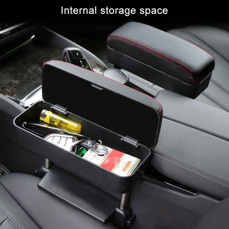 2 PCS Universal Car PU Leather Wrapped Armrest Box Cushion Car Armrest Box Mat with Storage Box