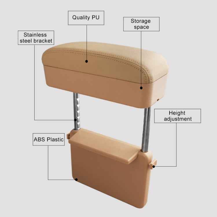 2 PCS Universal Car PU Leather Wrapped Armrest Box Cushion Car Armrest Box Mat with Storage Box