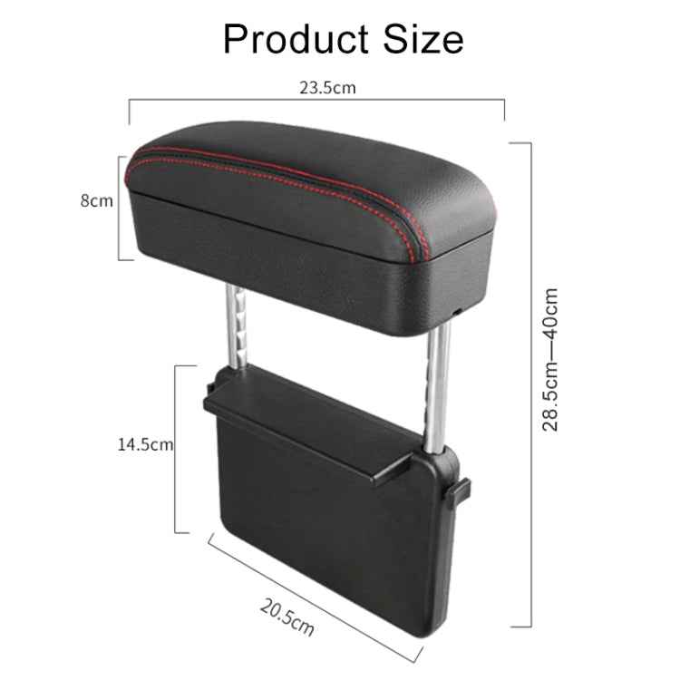 2 PCS Universal Car PU Leather Wrapped Armrest Box Cushion Car Armrest Box Mat with Storage Box
