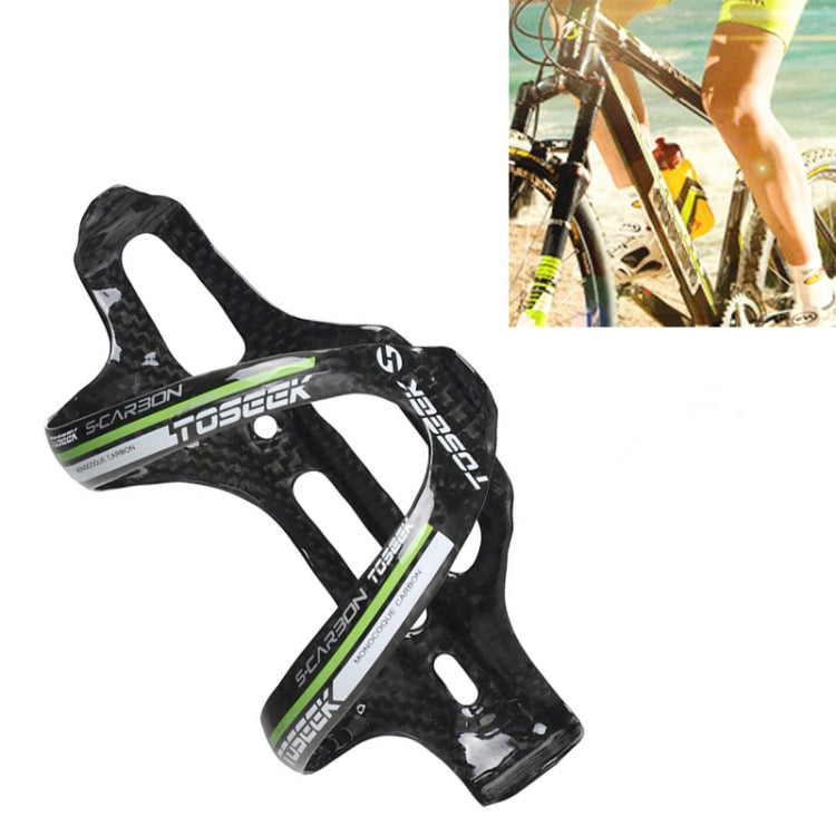 TOSEEK Gloss Full Carbon Fiber Road Bicycle Water Bottle Holder, Gloss (Yellow), Gloss (Green), Gloss (Blue), Gloss (Red)