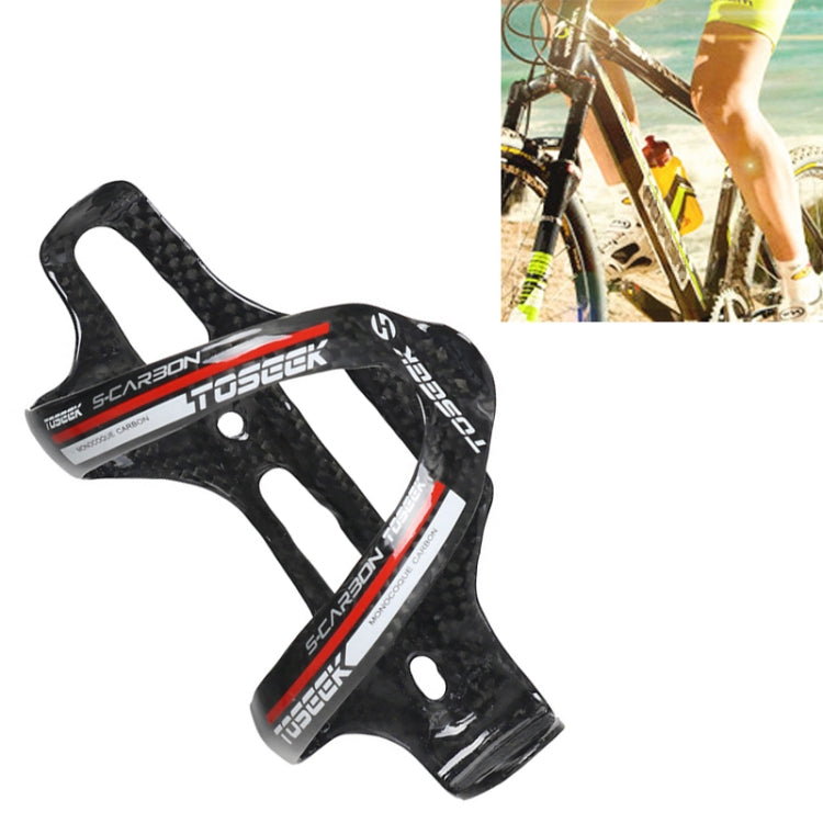 TOSEEK Gloss Full Carbon Fiber Road Bicycle Water Bottle Holder, Gloss (Yellow), Gloss (Green), Gloss (Blue), Gloss (Red)